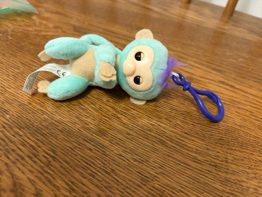 WowWee Fingerlings Mini Plush Keychain Blue Monkey